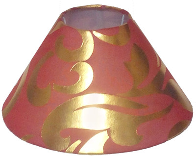 

RDC 10" Round Red with Golden Designer Lamp Shade - B22 Holder Ring Size Table Lamps Lamp Shade(Cotton, Plastic)