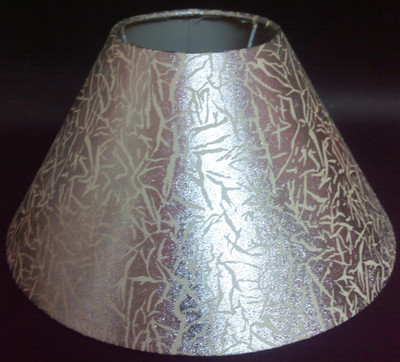 

RDC 10" Round White with Silver Design - B22 Holder Ring Size Table Lamps Lamp Shade(Cotton, Plastic)