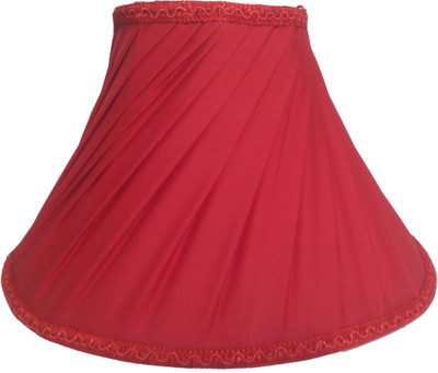 

RDC 10" Round Slanting Pleated Red with Lace Border - B22 Holder Ring Size Table Lamps Lamp Shade(Cotton)