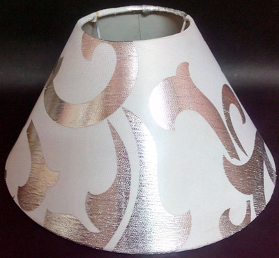

RDC 10" Round White with Silver Designer - B22 Holder Ring Size Table Lamps Lamp Shade(Cotton, Plastic)