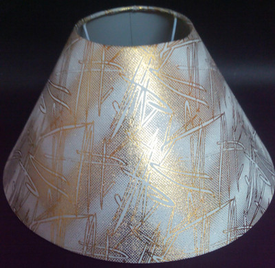 

RDC 10" Round White with Golden Design - B22 Holder Ring Size Table Lamps Lamp Shade(Cotton, Plastic)