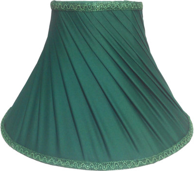 

RDC 12" Round Slanting Pleated Green with Lace Border - B22 Holder Ring Size Table Lamps Lamp Shade(Cotton)