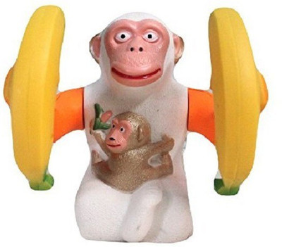 

SOFTA RETAIL Banana Monkey Orangutan Musical Light Jumping Skipping(White)