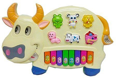 

SOFTA RETAIL Funny Musical Cow Piano With Animal Sounds(White)