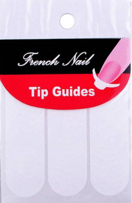 

Azzuro DIY French Tip Guide Manicure Nail Art Decorations Round Form Fringe Sticker Stencil - 2 Sheets(White)