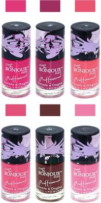 

Bonjour Paris True Matte Nail Polish Pink-Pink-Peach-Pink-Brown-Pink(Pack of 6)