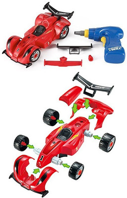 

Toys Bhoomi 2 in 1 Build Your Own Puzzle Formula Racing Car Take Apart Modification Playset Includes Electric Drill & Car Parts with Lights and Sounds - 24 Pieces(24 Pieces)