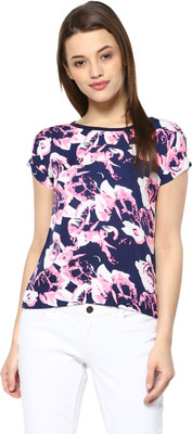 MAYRA Casual Short Sleeve Printed Women Multicolor Top