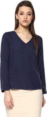 MAYRA Casual Full Sleeve Solid Women Dark Blue Top