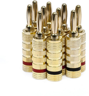 

C&E TV-out Cable 5 PAIRS Of High-Quality Gold Plated Speaker Banana Plugs, Closed Screw Type(Gold, For Computer)