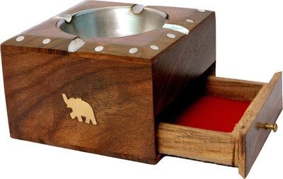 

Craft Trade Handmade Wooden Ash Tray with Drawer Multicolor Wooden Ashtray(Pack of 1)