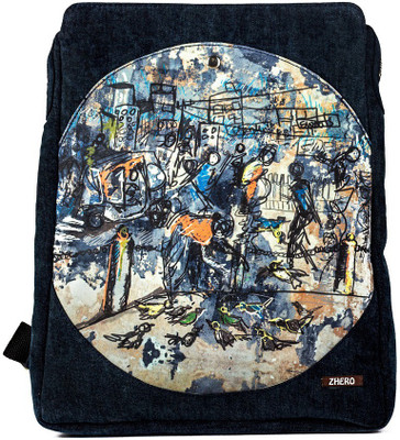 

Zhero Denim Helix delhi Waterproof Backpack(Blue, 1 inch)