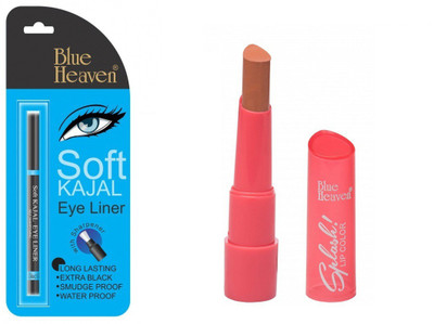 

Blue Heaven Soft Kajal Eyeliner with Splash Super Matte Lipstick - 312 Dusky Nude(Set of 2)