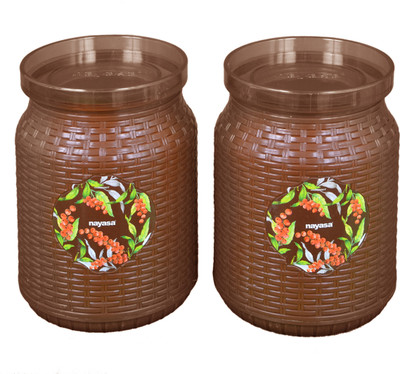 

Nayasa - 1100 ml, 1100 ml Plastic Grocery Container(Pack of 2, Brown)