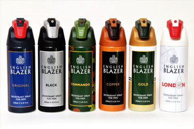 

English Blazer Musk Perfume Body Spray - For Men(1200 ml, Pack of 6)