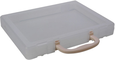 

Pinzo 1 Compartments Plastic Transparent Paper Document Storage Box Carry Case Organizer(White)
