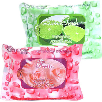 

Coat Me Bonjour Paris Refreshing Wet Facial Wipes - Ice Fresh And Rose(Pack of 25)