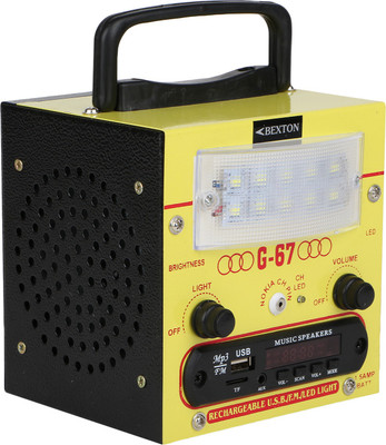 

Bexton Rechargeable G67 LED with USB/AUX/TF and Remote FM Radio(Yellow)