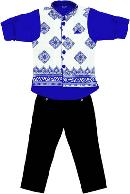

Bad Boys Boys Festive & Party Shirt, Waistcoat and Pant Set(Multicolor Pack of 3, Blue