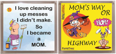 

Thoughtroad MOMS WAY CLEANING MESSES Fridge Magnet Pack of 2