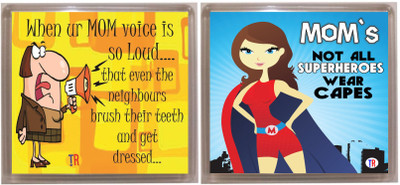 

Thoughtroad MOMS SUPERHERO VOICE Fridge Magnet Pack of 2