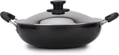 

Pigeon Special with Lid Kadhai 20 cm with Lid(Aluminium, Non-stick), Black
