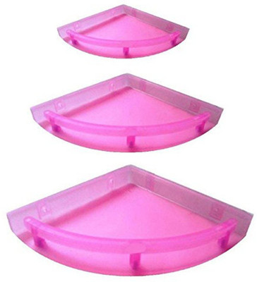 

Blue Barrel Unbreakable Pink Corner Shelves Set Of 3 Plastic Wall Shelf(Number of Shelves - 3, Pink)