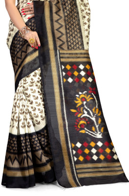 

AJS Paisley, Geometric Print, Striped, Printed Fashion Art Silk Saree(Multicolor)