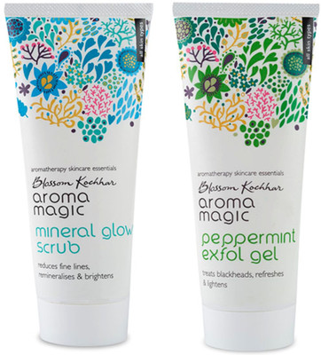 

Aroma Magic Peppermint Exfol Gel,Mineral Glow Face Scrub Combo Scrub(200 ml)