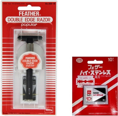 

Feather Popular Double Edge Shaving Razor with 10 blades