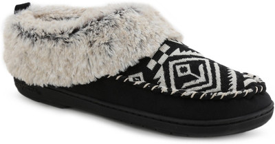 

Dearfoams Microsuede Clog with Multi-Jacquard Tab & Memory Foam Casuals For Women(Black