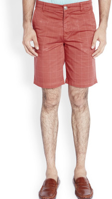 

Raymond Checkered Men's Red Basic Shorts