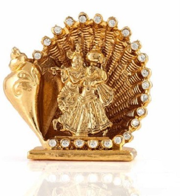 Kulin Radha Krishna | Radhe Shyam Idol For Car Dashboard | Home Decor | Gifting Decorative Showpiece  -  6.2 cm(Alloy, Gold)