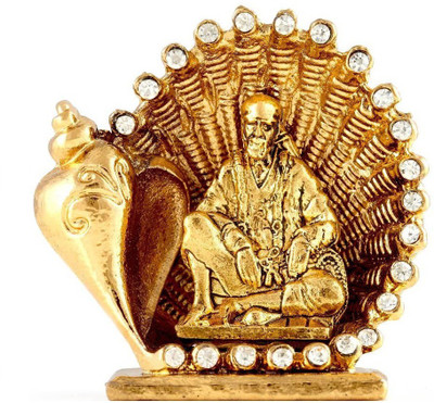 

Kulin Lord Sai | Saibaba Idol For Car Dashboard | Home Decor | Gifting Decorative Showpiece - 6.2 cm(Alloy, Gold)