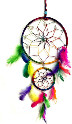 

Ripe India Dream Catcher Wall Hanging Multicolor Color 16- inch Decorative Showpiece - 40 cm(Wool, Multicolor)