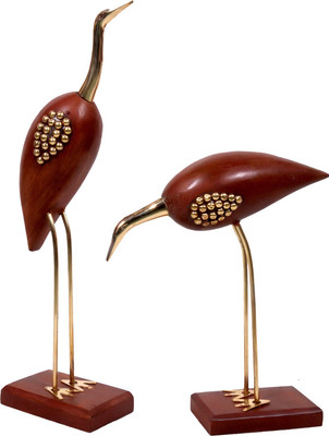 

Craft trade Wooden Swan Love Birds Showpiece Decorative Showpiece - 30 cm(Wooden, Brown)