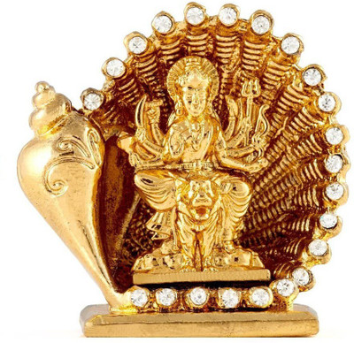 

Kulin Goddess Durga Idol For Car Dashboard | Home Decor | Gifting Decorative Showpiece - 6.2 cm(Alloy, Gold)