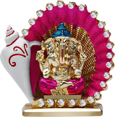 

Kulin God Ganesh | Ganpati | Lord Ganesha Idol | Statue For Car Dashboard | Home Decor | Gifting Decorative Showpiece - 6.2 cm(Alloy, Multicolor)