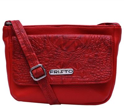 

Fristo Women Casual Red PU Sling Bag