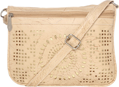 

Rapidcostore Women Casual Beige Leatherette Sling Bag