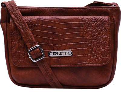 

Fristo Women Casual Brown PU Sling Bag