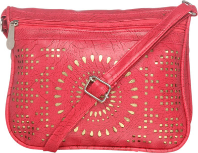 

Rapidcostore Women Casual Red Leatherette Sling Bag