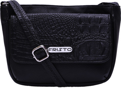 

Fristo Women Casual Black PU Sling Bag
