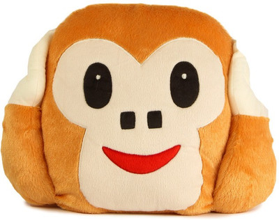 

Deals India Deals India Hear-No-Evil Monkey Smiley Cushion - 40 cm(Brown)