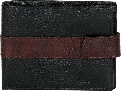 AVI Men Black Genuine Leather Wallet(6 Card Slots)