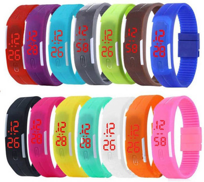 Fashion Gateway Led Magnet Band Wrist Digital Watch (pack 14) Digital Band Watch Watch - For Boys & Girls