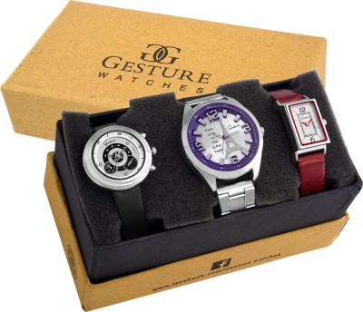 Gesture Unique Combo Of 3 Watches Analog Watch  - For Women   Watches  (Gesture)