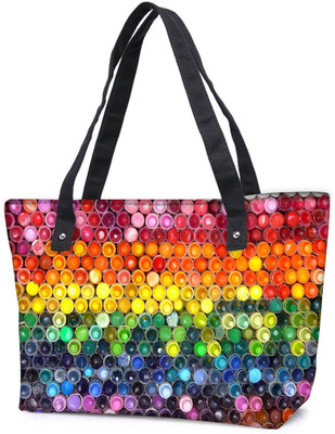 

Snoogg Pack Of 2 Deluxe Crayon Box Combo Tote Shopping Grocery Bag With Coin Pencil Purse Shoulder Bag(Multicolor, 5 L)