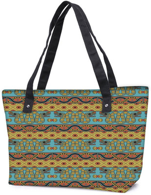 

Snoogg Pack Of 2 Aztec Pattern Mustard Combo Tote Shopping Grocery Bag With Coin Pencil Purse Shoulder Bag(Multicolor, 15 L)