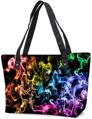 

Snoogg Pack Of 2 Colorful Smoke Combo Tote Shopping Grocery Bag With Coin Pencil Purse Shoulder Bag(Multicolor, 5 L)